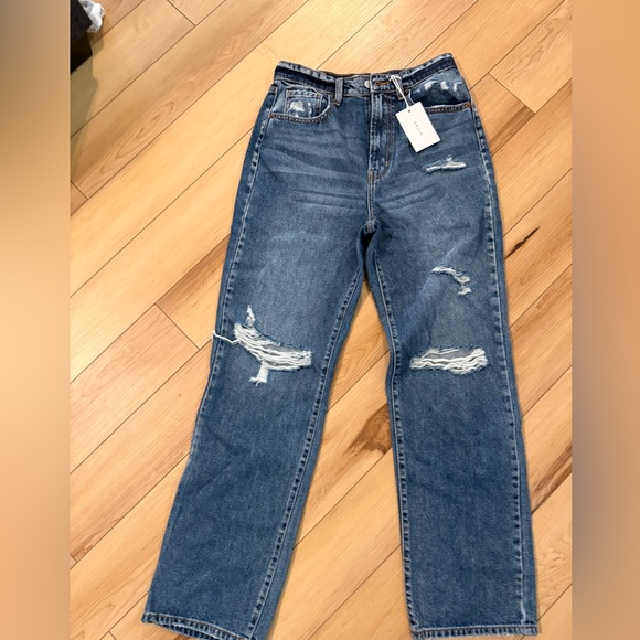 NWT ✨Cello Blue Distressed Straight Leg Jeans✨ - Picture 2 of 6